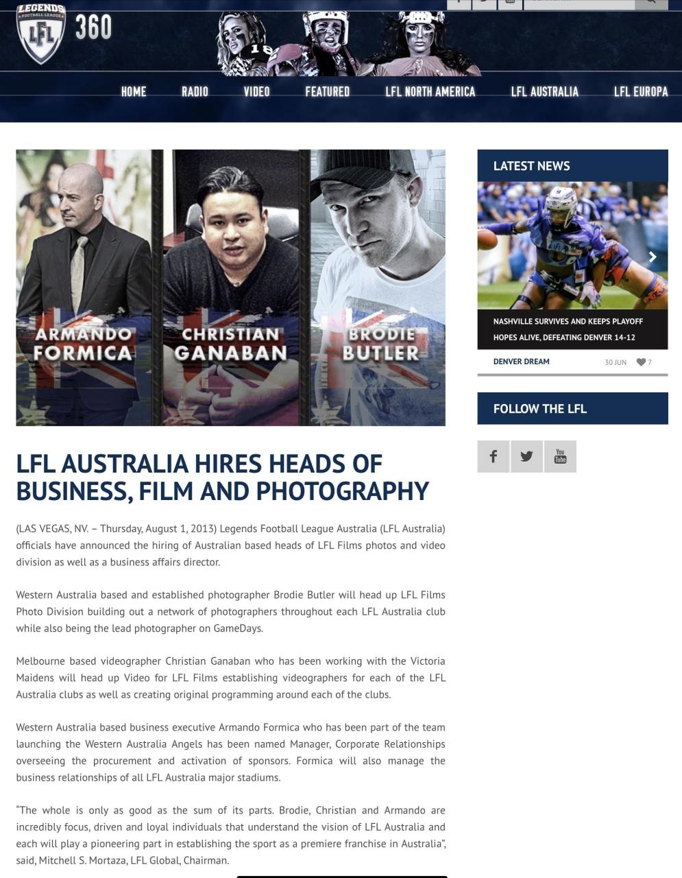 LFL Australia hires heads of business, film and photography