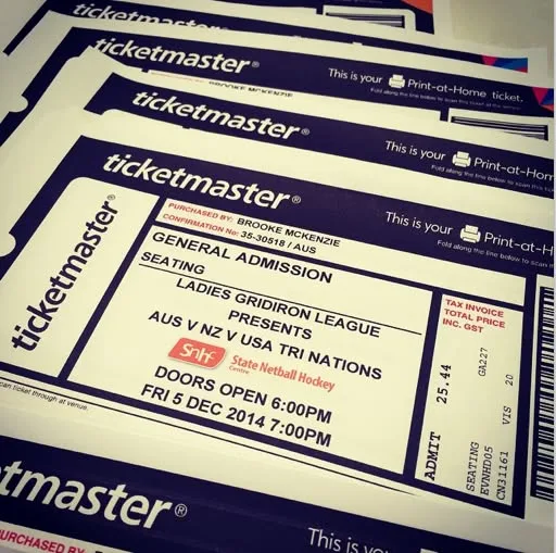 LGL Tri Nations · Ticket memorabilia · December 2014